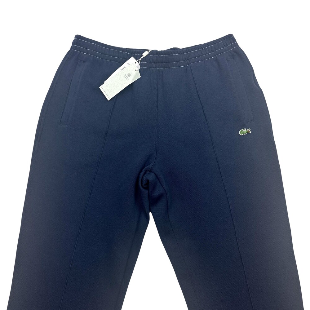 Lacoste Sweatpants Mens 2XL Navy Blue Jersey Track Jogger Cuffs